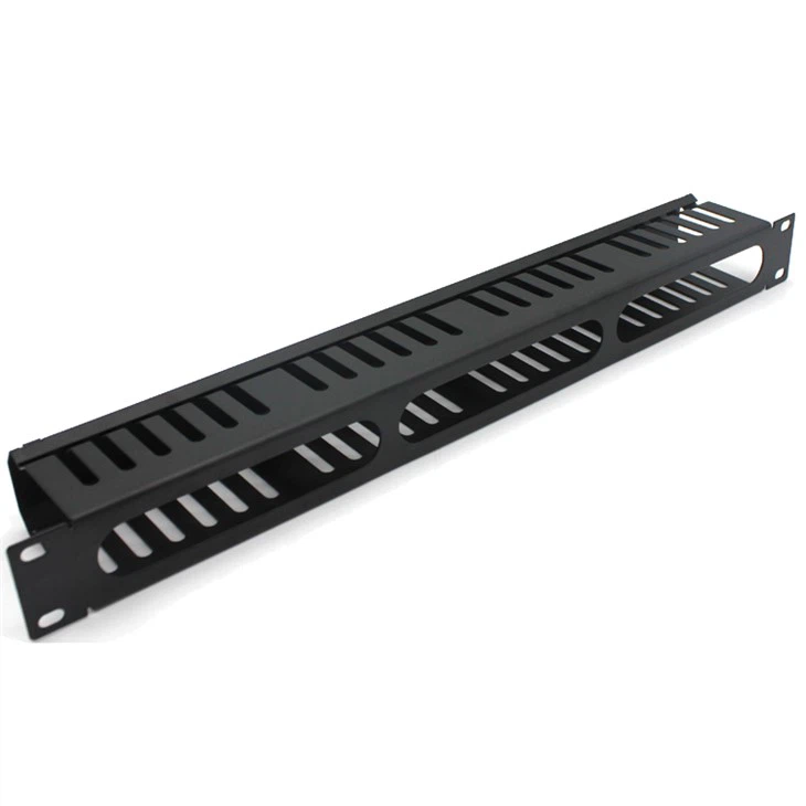 1U 19' Finger Duct 24 Slot Cable Management Tray Rack Mount Horizontal Cable Manager