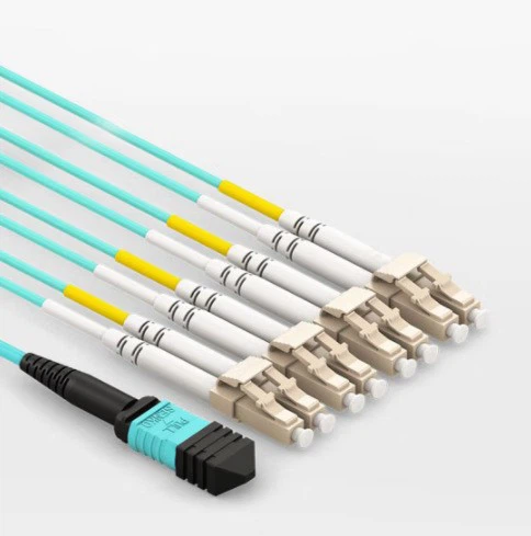 40G/100G MPO-LC 8-Core Multimode 10 Gigabit OM3/OM4 Indoor Pre-terminated Optical Cable