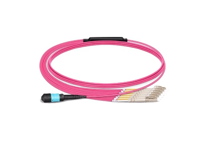 40G/100G MPO-LC 8-Core Multimode 10 Gigabit OM3/OM4 Indoor Pre-terminated Optical Cable