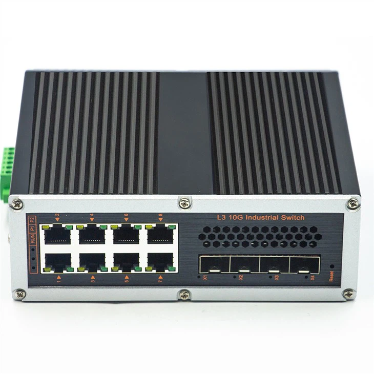Layer 3(L3) 4*100Base FX To 8*10Base TX SFP Industrial Ethernet Switch