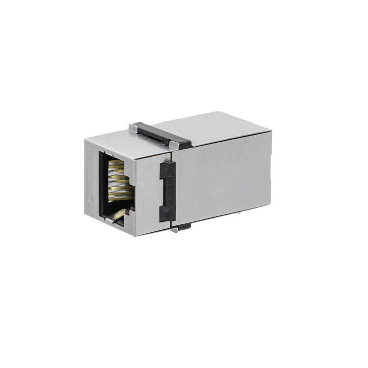 Cat 6A Shielded Snap-in Feed-Through Keystone Module Inline Coupler high quality