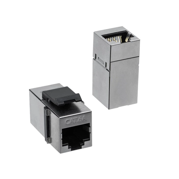 Cat 6A Shielded Snap-in Feed-Through Keystone Module Inline Coupler suppliers