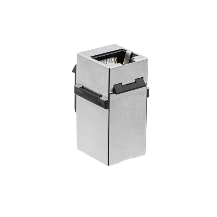 Cat 6A Shielded Snap-in Feed-Through Keystone Module Inline Coupler factory