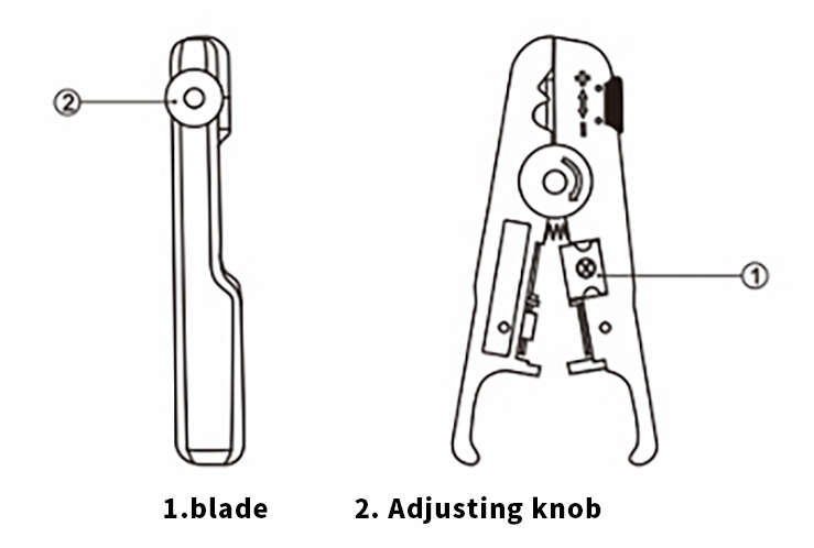 adjust the COBTEL plier's blade depth according to the cable diameter, then clamp the cable and rotate counterclockwise 2-3 times to fully strip the cable without cutting the inner insulation. adjust the COBTEL plier's blade depth according to the cable diameter, then clamp the cable and rotate counterclockwise 2-3 times to fully strip the cable without cutting the inner insulation.
