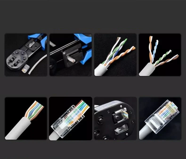 Termination steps for RJ45 pass through connectors