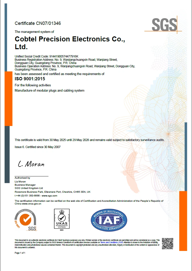 COBTEL ISO Certificate-2028 COBTEL ISO Certificate-2028