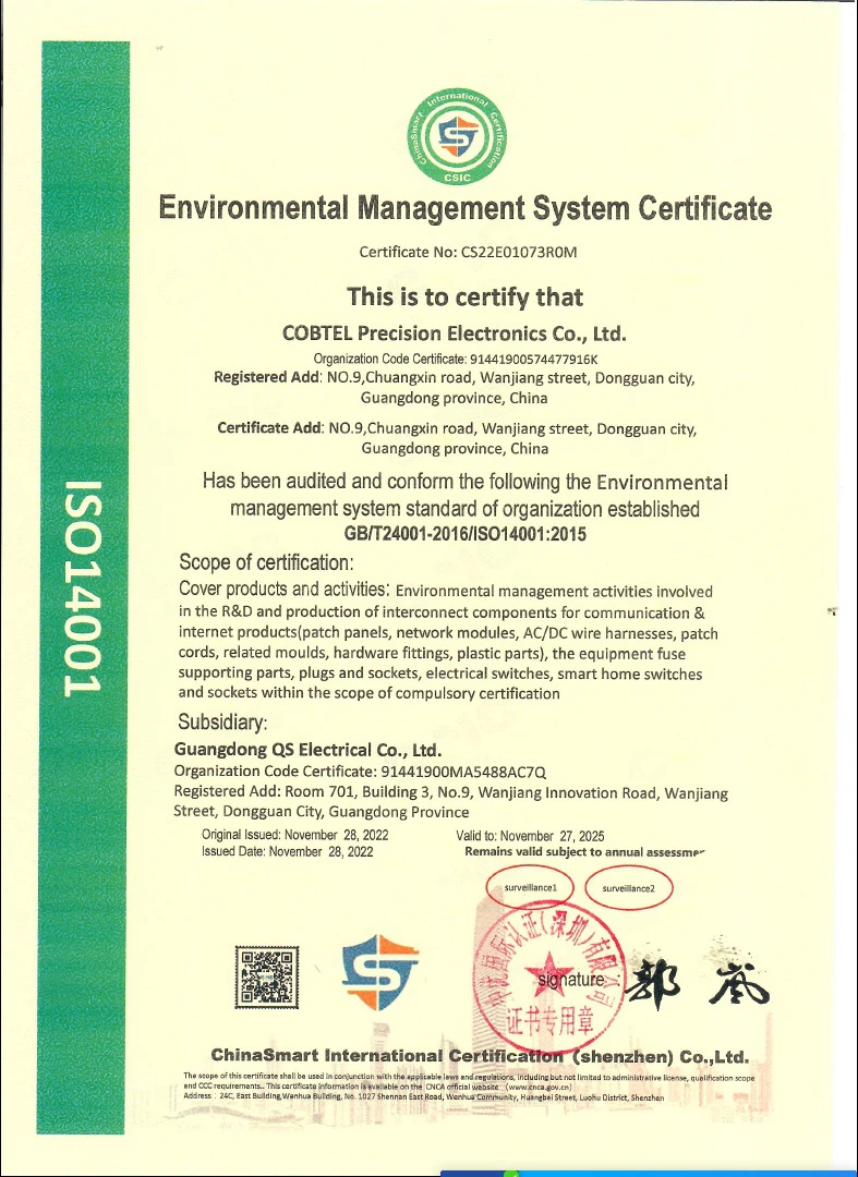 ISO14001 Certificate English ISO14001 Certificate English