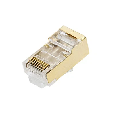 2-Piece Fully Gold-plated Shielded RJ45 Cat6 Connector