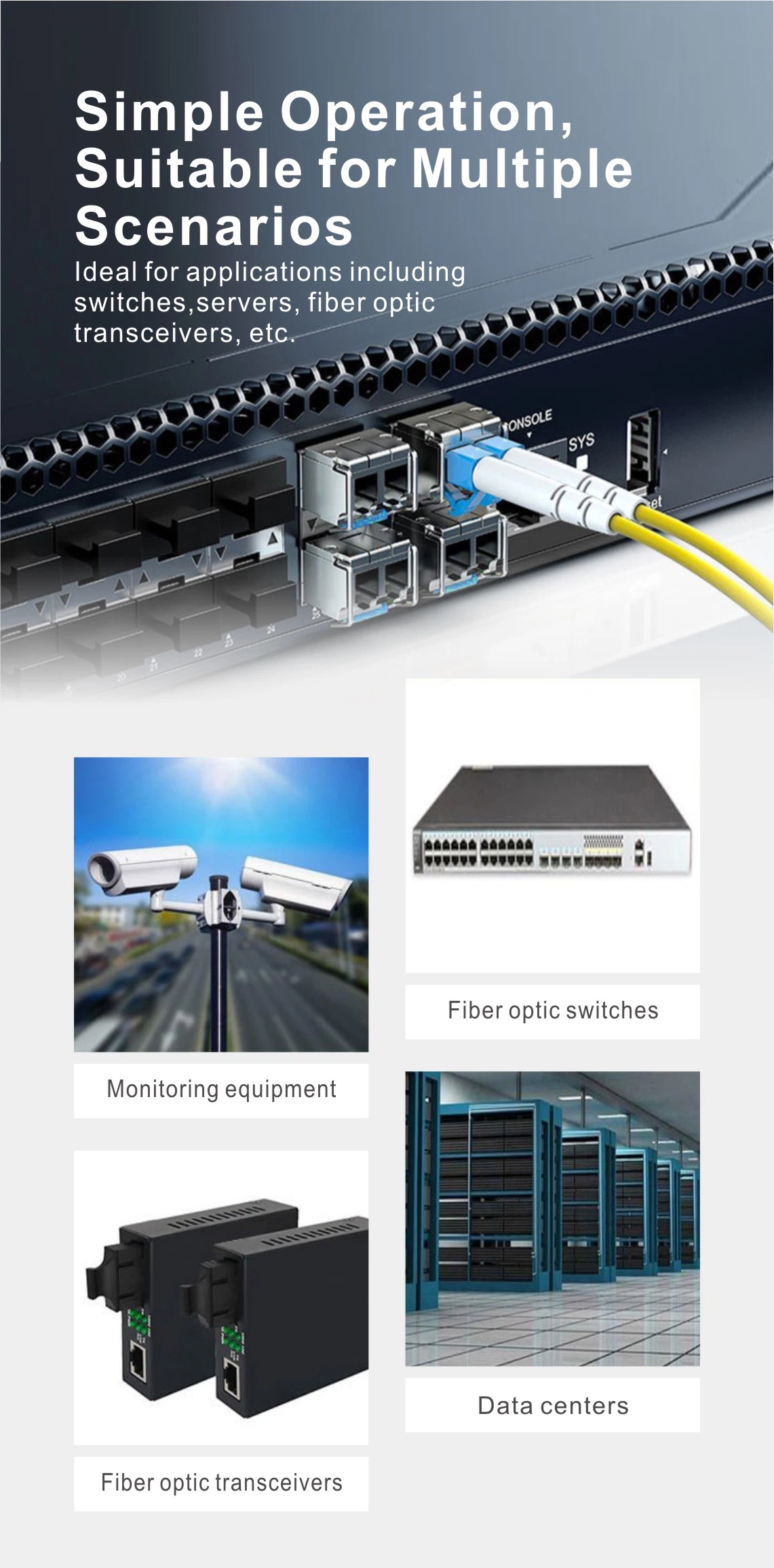 Detail shot of the precision die-cast zinc alloy metal housing of the 10G optical transceiver, designed for efficient heat dissipation. Detail shot of the precision die-cast zinc alloy metal housing of the 10G optical transceiver, designed for efficient heat dissipation.