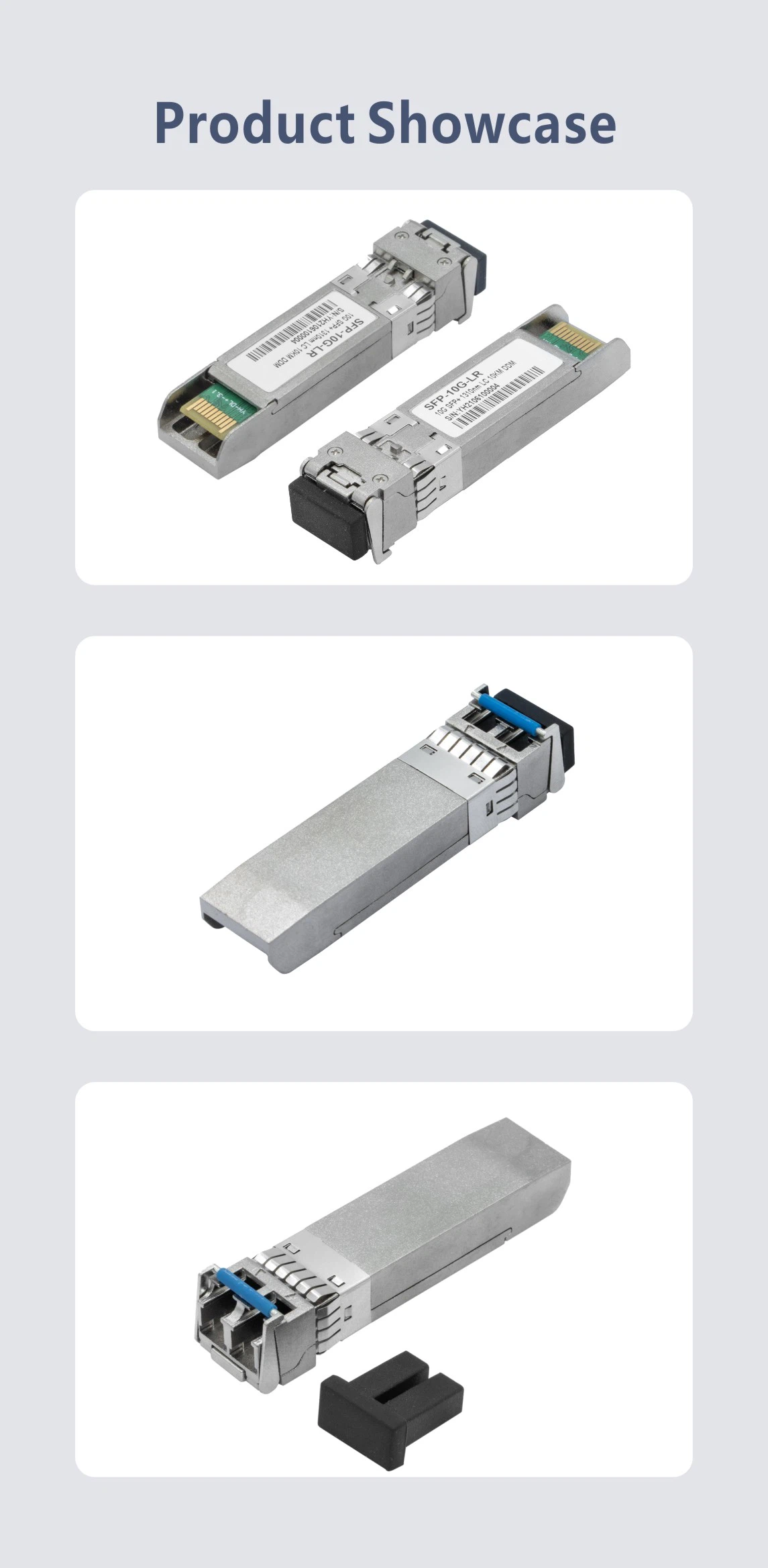 1310nm LC interface optical module fitted with a protective protective dust plug to ensure port cleanliness prior to fiber installation. 1310nm LC interface optical module fitted with a protective protective dust plug to ensure port cleanliness prior to fiber installation.