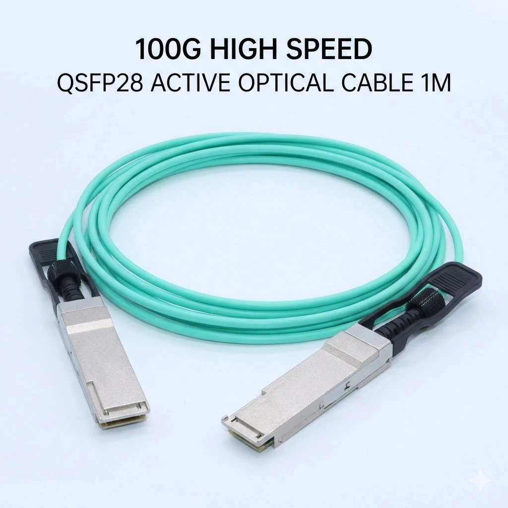 100G QSFP28 AOC Active Optical Cable 1M with high-speed data transfer capability 100G QSFP28 AOC Active Optical Cable 1M with high-speed data transfer capability
