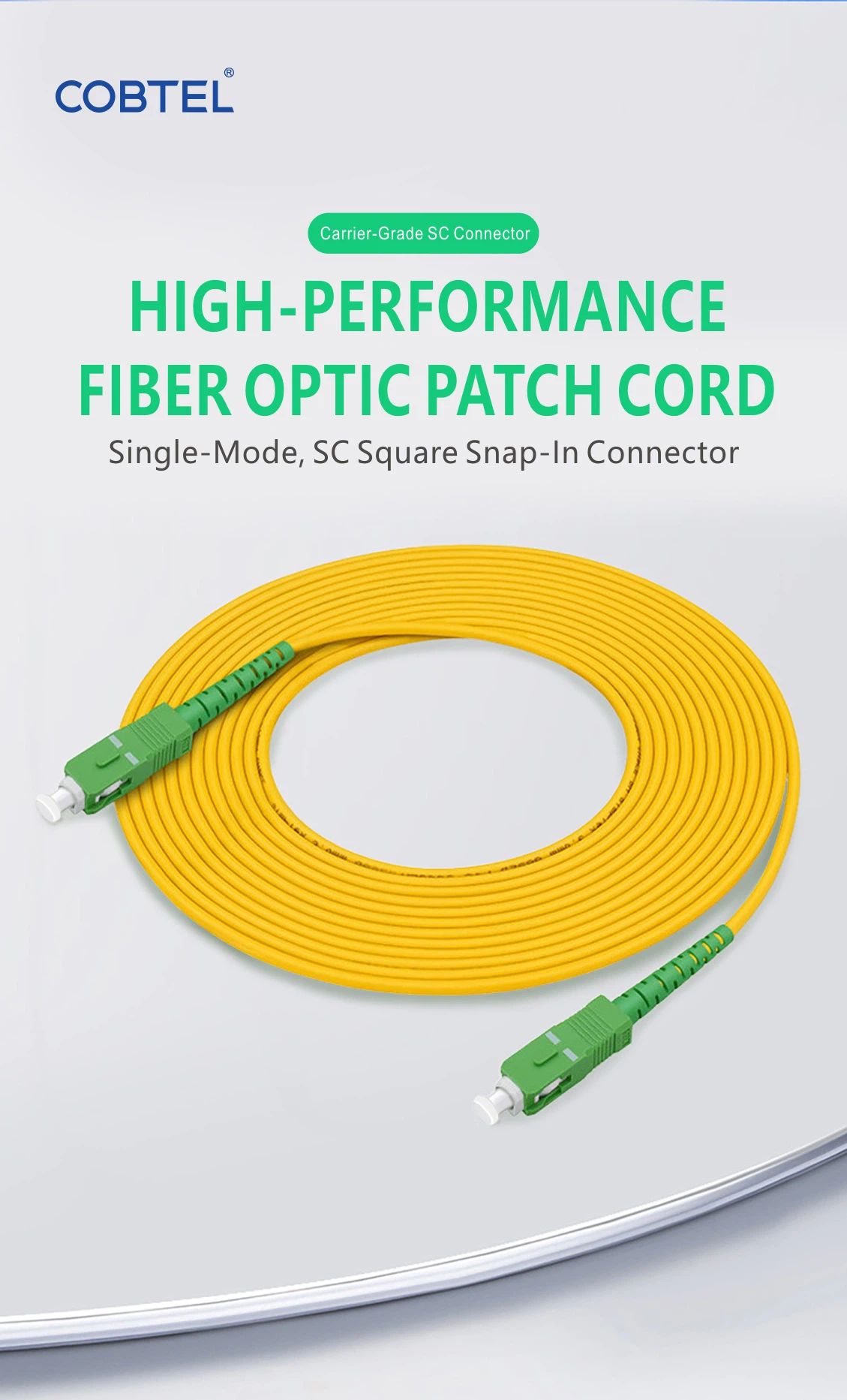 SC/APC Simplex Fiber Patch Cord – 9/125 LSZH 2.0MM1 SC/APC Simplex Fiber Patch Cord – 9/125 LSZH 2.0MM1