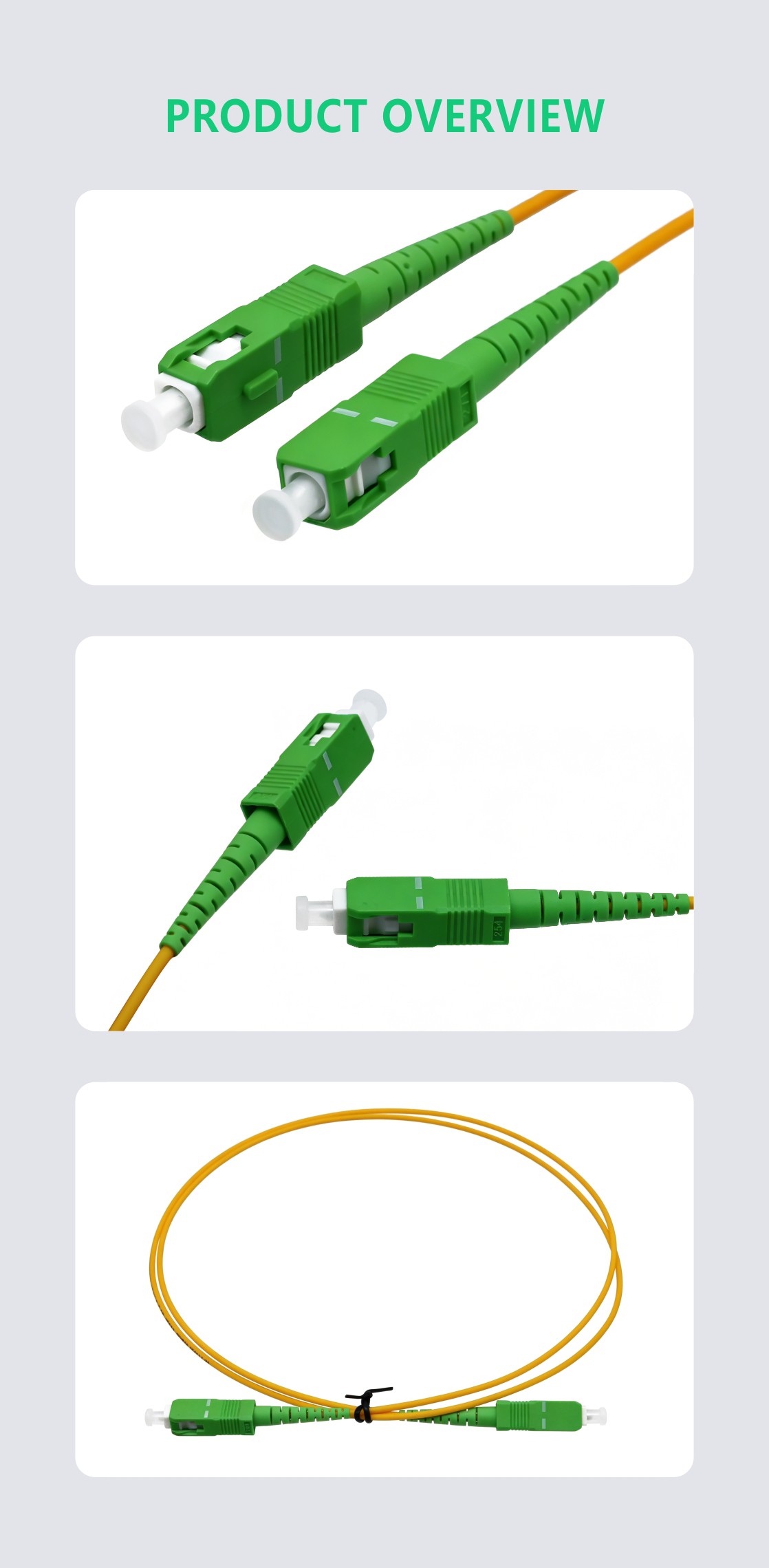 SC/APC Simplex Fiber Patch Cord – 9/125 LSZH 2.0MM9 SC/APC Simplex Fiber Patch Cord – 9/125 LSZH 2.0MM9