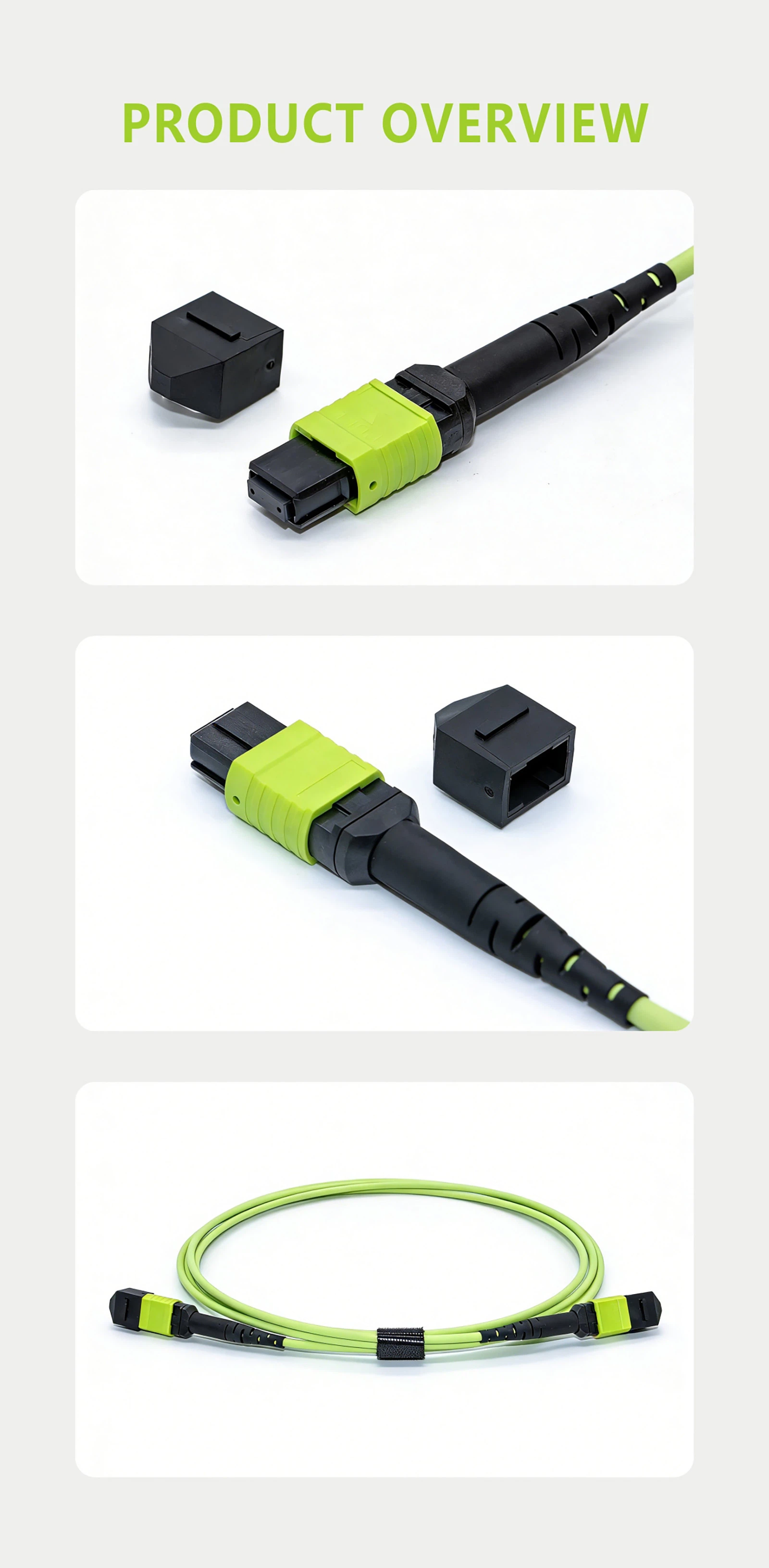 12-Core OM5 Multimode MPO Patch Cord Pre-Terminated Trunk Cable9 12-Core OM5 Multimode MPO Patch Cord Pre-Terminated Trunk Cable9