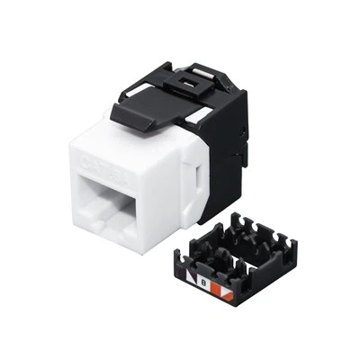 Short Body Toolless CAT6A UTP RJ45 Jack 180° Keystone Module